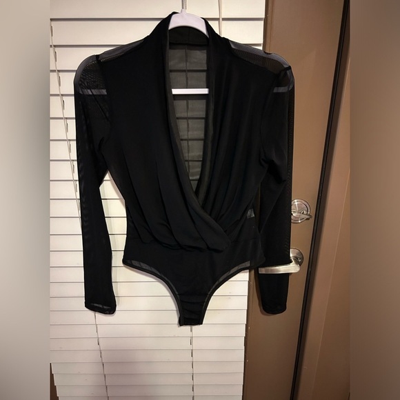 Women's Sheer Mesh Turtleneck Neck See Through Leotard Bodysuit Body Tops - Picture 5 of 5